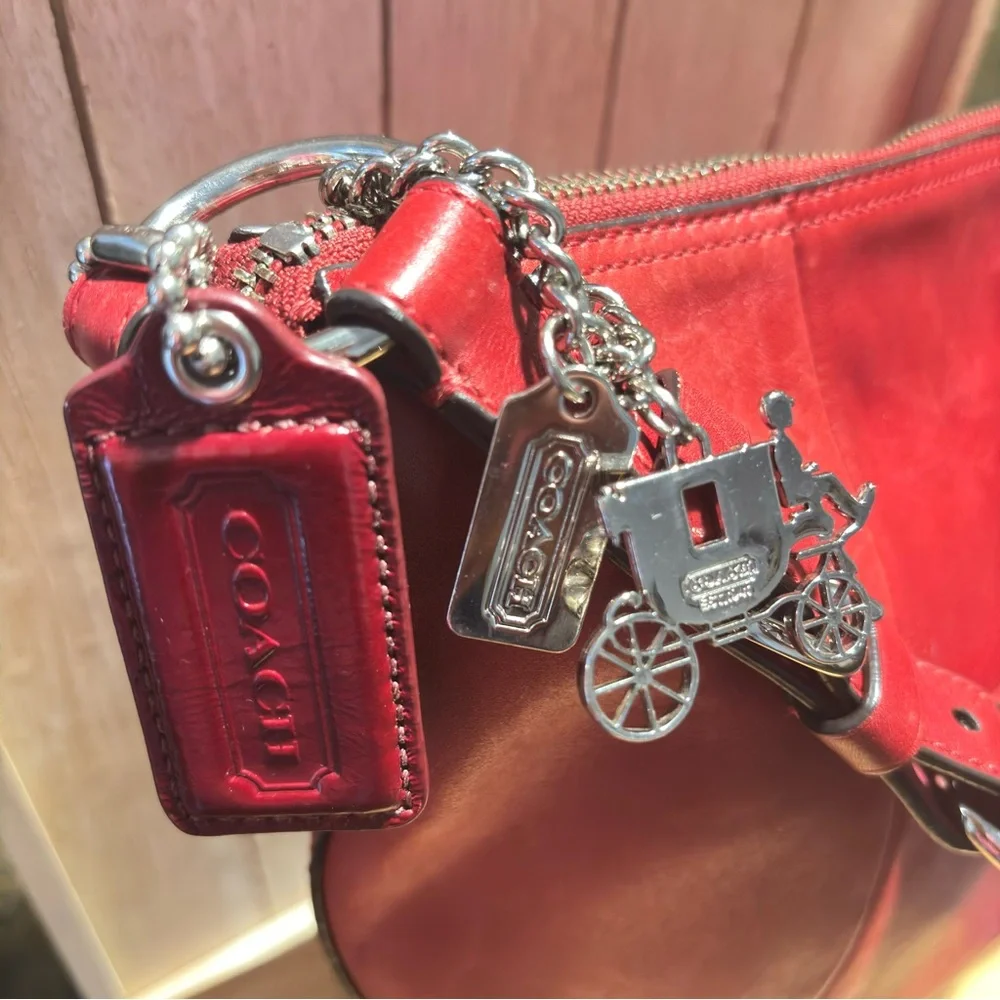 Coach Cherry Red Leather Hobo Bag